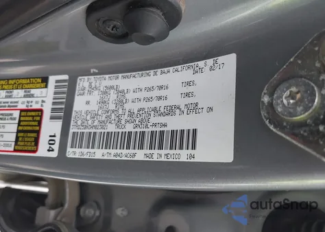 2017 Toyota Tacoma Trd Off Road from USA, damaged, VIN 3TMDZ5BN3HM023021